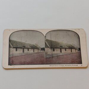 ANTIQUE STEREOGRAPH CARD Robert Burns' Cottage Ayreshire Scotland